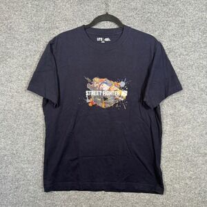 Uniqlo UT x Street Fighter Shirt Adult Medium Blue Video Game Graphic Tshirt